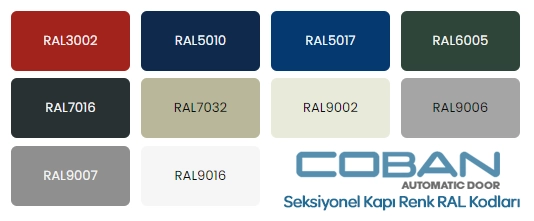 Sectional Door Coloring RAL Codes